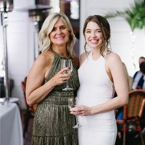 A.L.C. Elara Golde Lurex MIDI Dress